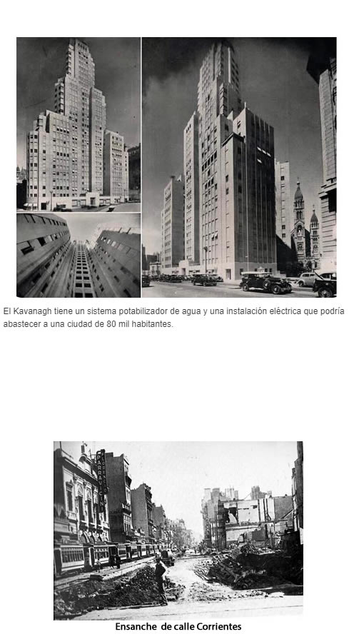 ensanche calle corrientes y finalizacion edificio kavanag